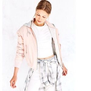 Urban Outfitters Hooded Pink Bomber Jacket